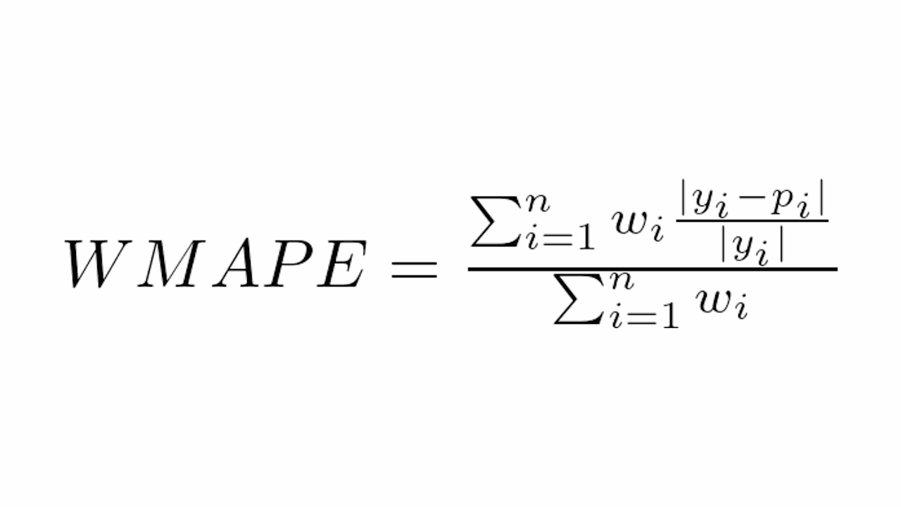 formula do erro absoluto percentual médio ponderado - wmape