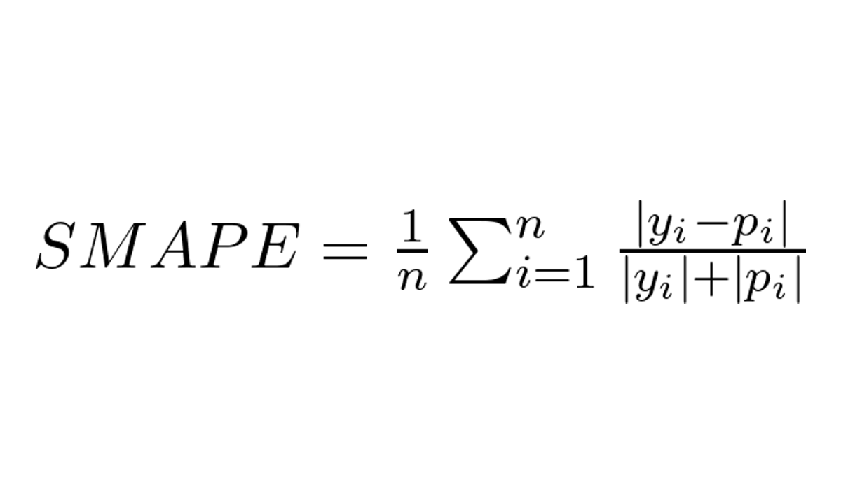 formula do erro absoluto percentual médio simétrico - smape